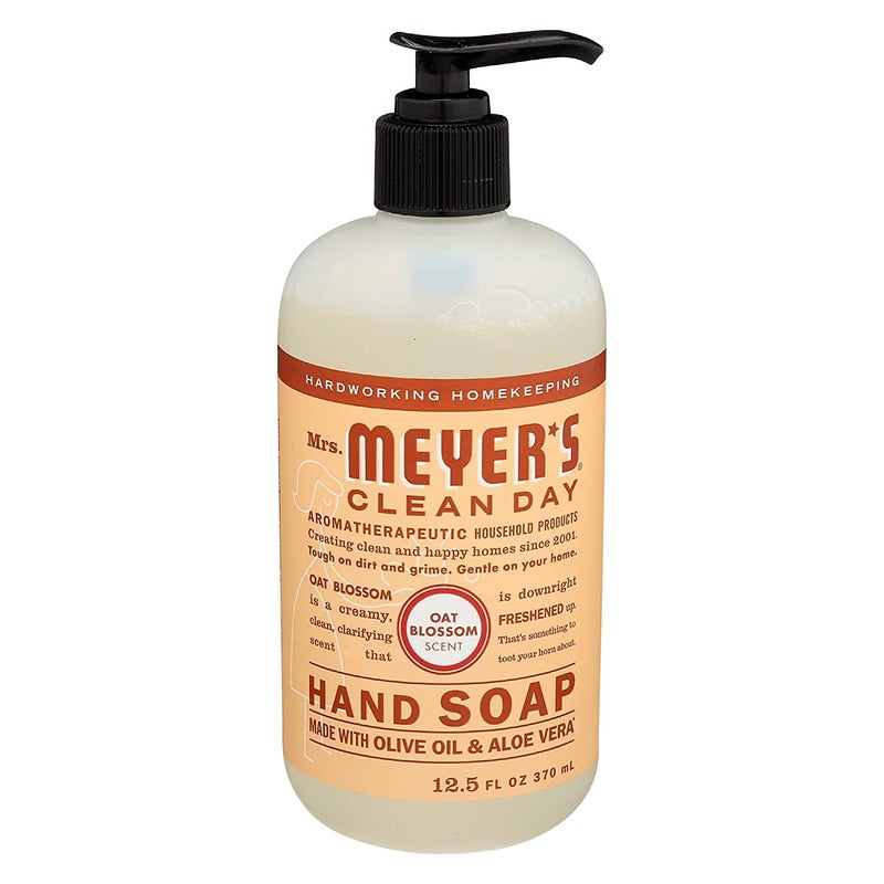 MRS. MEYER'S CLEAN DAY Hand Soap, Made with Essential Oils, Biodegradable Formula, Oat Blossom, 12.5 fl. oz - Image 1